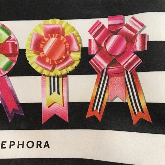 SEPHORA HOLIDAY STRIPED MAKE UP BAG NWOT - Picture 4 of 8